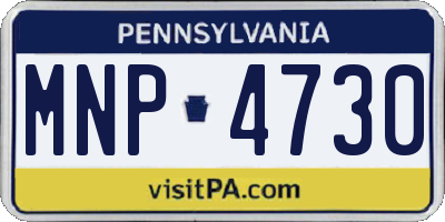 PA license plate MNP4730