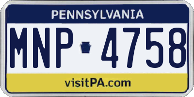 PA license plate MNP4758