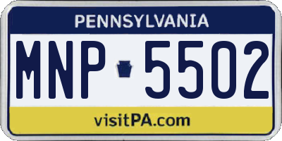 PA license plate MNP5502