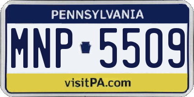 PA license plate MNP5509
