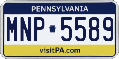 PA license plate MNP5589