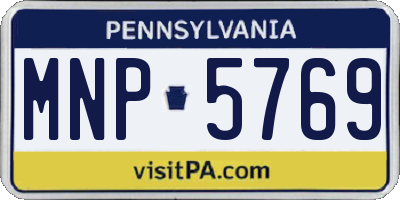 PA license plate MNP5769