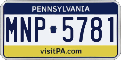 PA license plate MNP5781