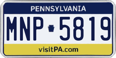 PA license plate MNP5819
