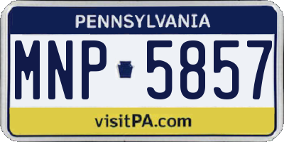 PA license plate MNP5857