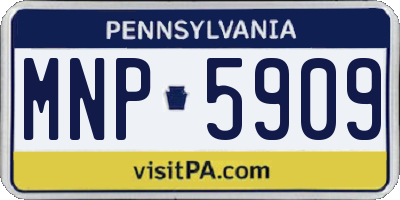 PA license plate MNP5909