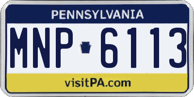 PA license plate MNP6113