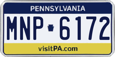 PA license plate MNP6172