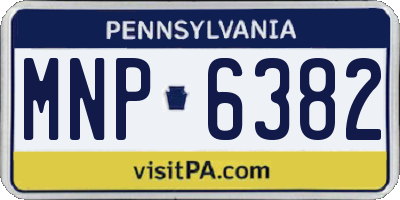 PA license plate MNP6382