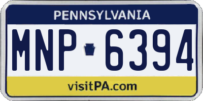 PA license plate MNP6394