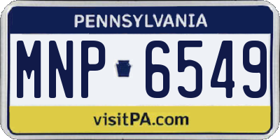 PA license plate MNP6549