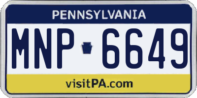 PA license plate MNP6649