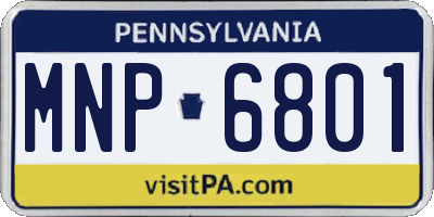 PA license plate MNP6801