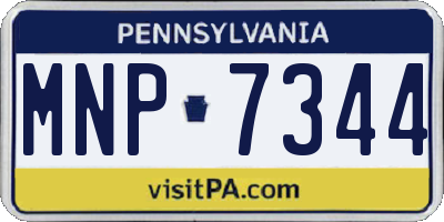 PA license plate MNP7344