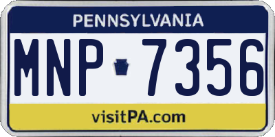 PA license plate MNP7356