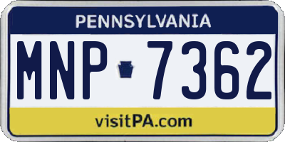 PA license plate MNP7362