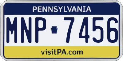 PA license plate MNP7456