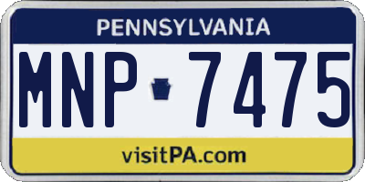 PA license plate MNP7475