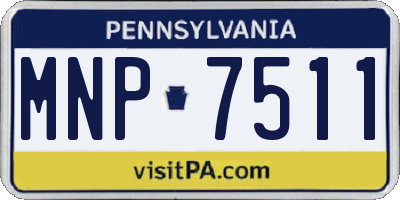 PA license plate MNP7511