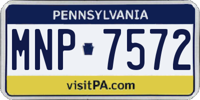 PA license plate MNP7572