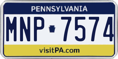 PA license plate MNP7574