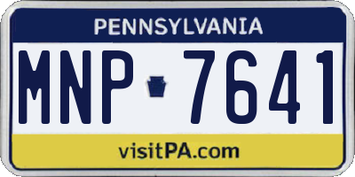 PA license plate MNP7641