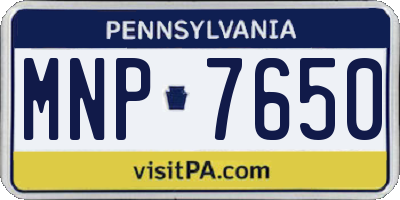 PA license plate MNP7650