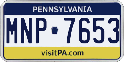 PA license plate MNP7653