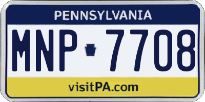 PA license plate MNP7708