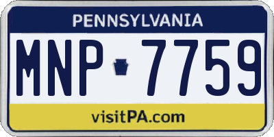 PA license plate MNP7759