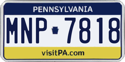 PA license plate MNP7818