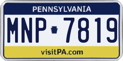 PA license plate MNP7819