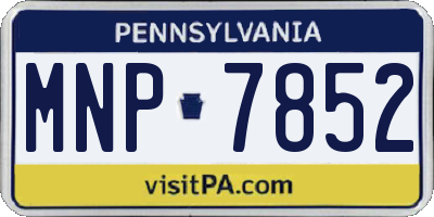 PA license plate MNP7852