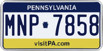 PA license plate MNP7858