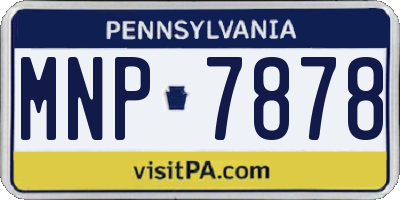 PA license plate MNP7878