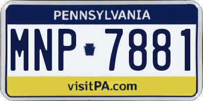 PA license plate MNP7881
