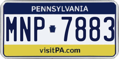 PA license plate MNP7883
