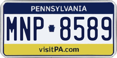 PA license plate MNP8589