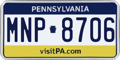 PA license plate MNP8706
