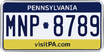 PA license plate MNP8789