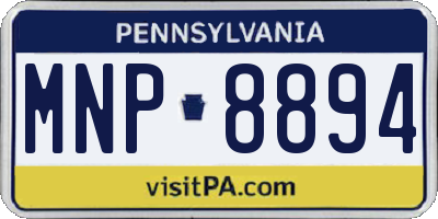 PA license plate MNP8894