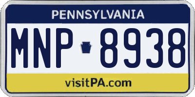 PA license plate MNP8938