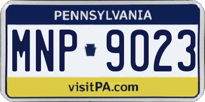 PA license plate MNP9023
