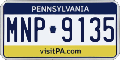 PA license plate MNP9135