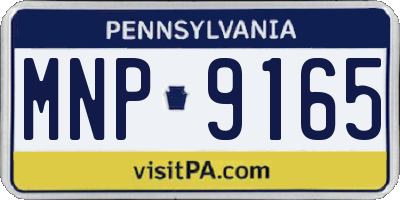 PA license plate MNP9165
