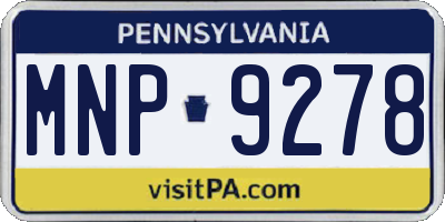 PA license plate MNP9278