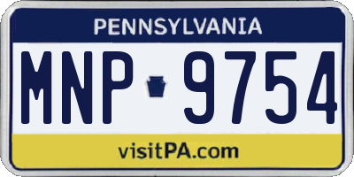 PA license plate MNP9754
