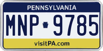 PA license plate MNP9785