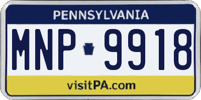 PA license plate MNP9918