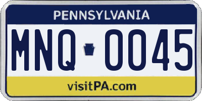 PA license plate MNQ0045